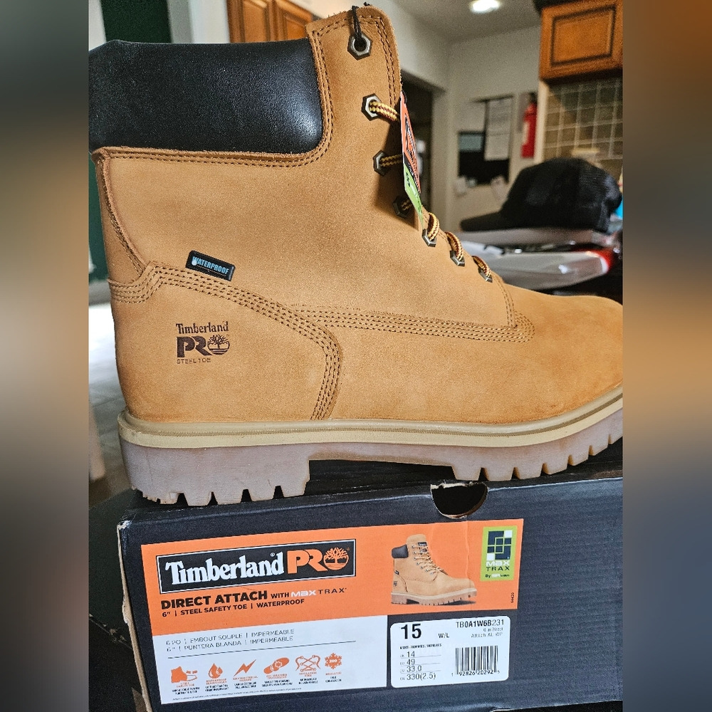 Timberland Pro Direct Attach 6" Steel Toe Size 15 Wide